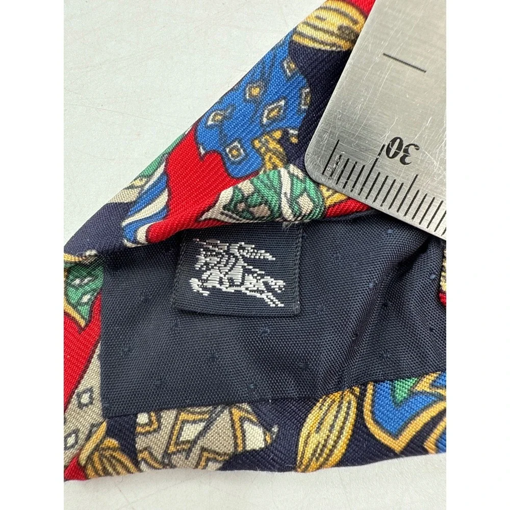 Burberrys Silk Tie Men's Blue Red Gold Green‎ Designer Luxury Necktie 62